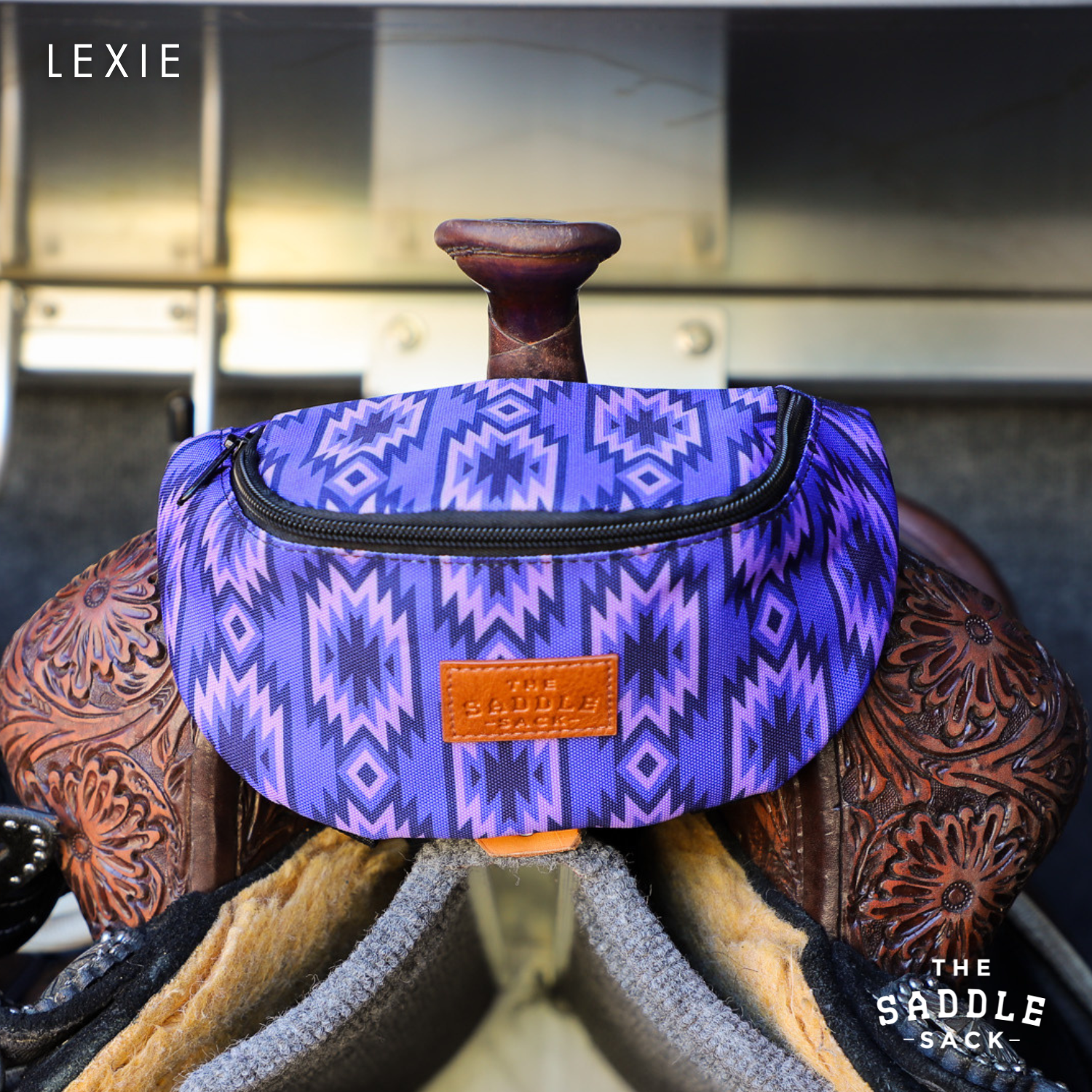 Compact Clip On Saddle Bag With Zipper Closure