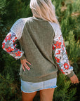 Bailey Patchwork Long Sleeve Ribbed Blouse