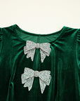 Bow Tie Velvet High Waist Mini Dress