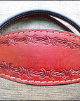 HILASON Western Horse Headstall Breast Collar Set Tack Genuine American Leather Barb Wire Mahogany