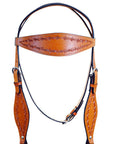 Hilason Western Headstall & Breast Collar Horse American Leather Saddle Tan