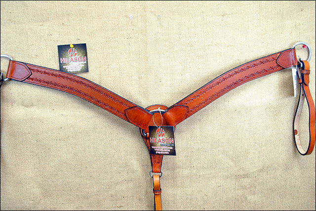 Hilason Western Headstall &amp; Breast Collar Horse American Leather Saddle Tan