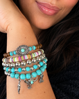Cowgirl Charm Fashion Turquoise Bracelet Stack