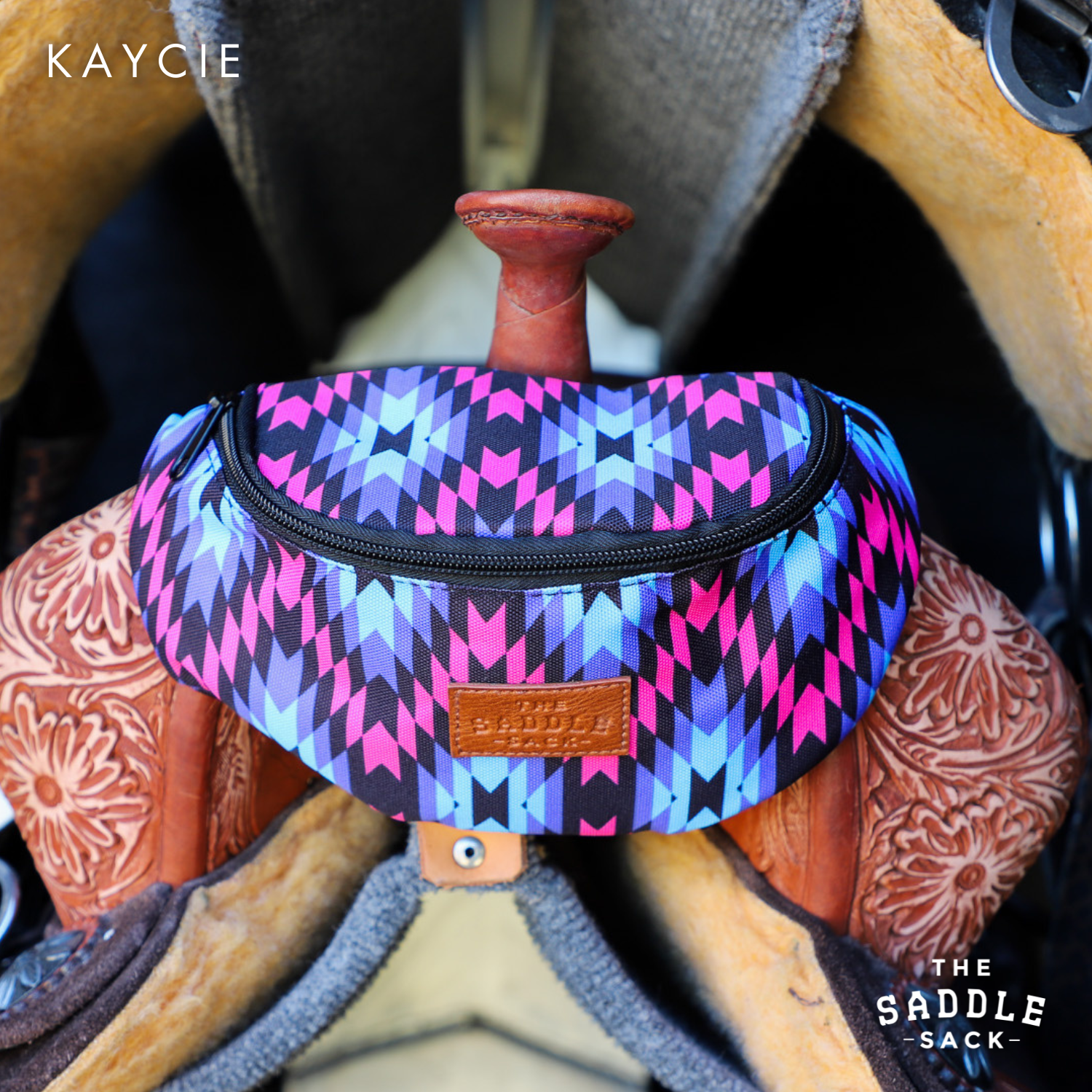 Compact Clip On Saddle Bag With Zipper Closure