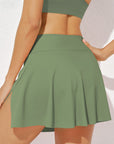 Solid Criss Cross Waist Flared Swim Skirt