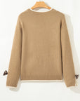 Ava Cuff Contrast Trim Sweater