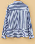 Stripe Button Down Long Sleeve Loose Shirt