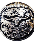 Western Screw Back Concho1 Long Horn Black Saddle Headstall Bling Cowgirl