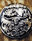 Set Of 2 Western Screw Back Concho Long Horn Black Saddle Bling Cowgirl