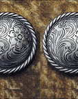 HILASON Western Screw Back Floral Carved Berry Saddle Concho Saddle & Tack
