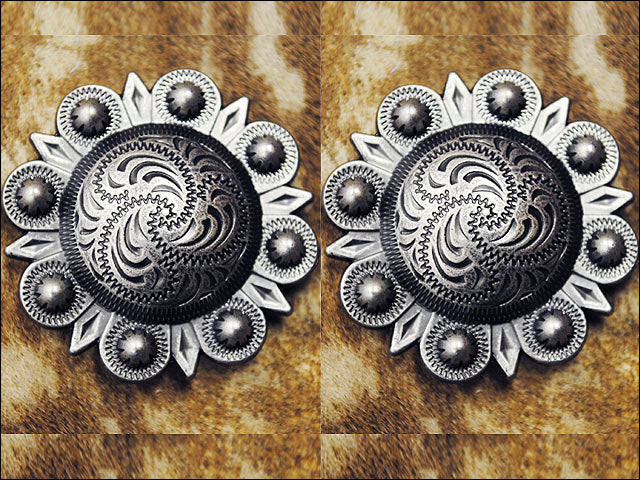 1 Pcs Western Screw Back Concho Floral Carvedberry Saddle Bling Cowgirl