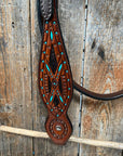 Hand Painted Two Tone Browband Headstall/Bridle 
