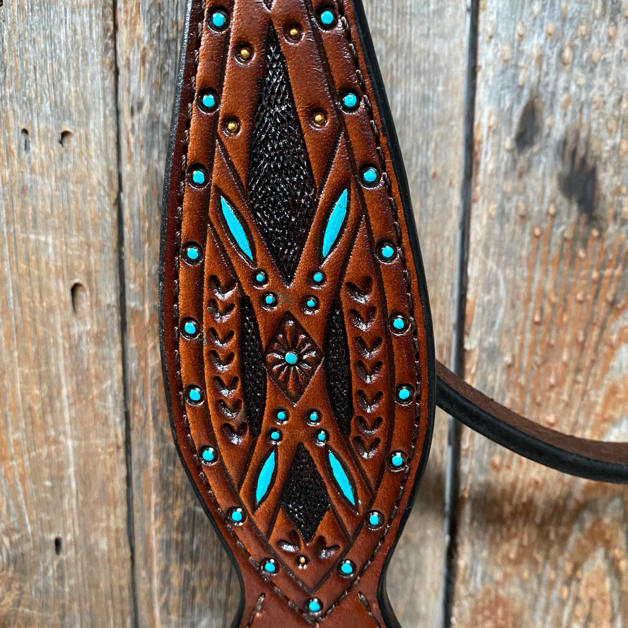 Hand Painted Two Tone Browband Headstall/Bridle 