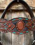 Hand Painted Two Tone Browband Headstall/Bridle 