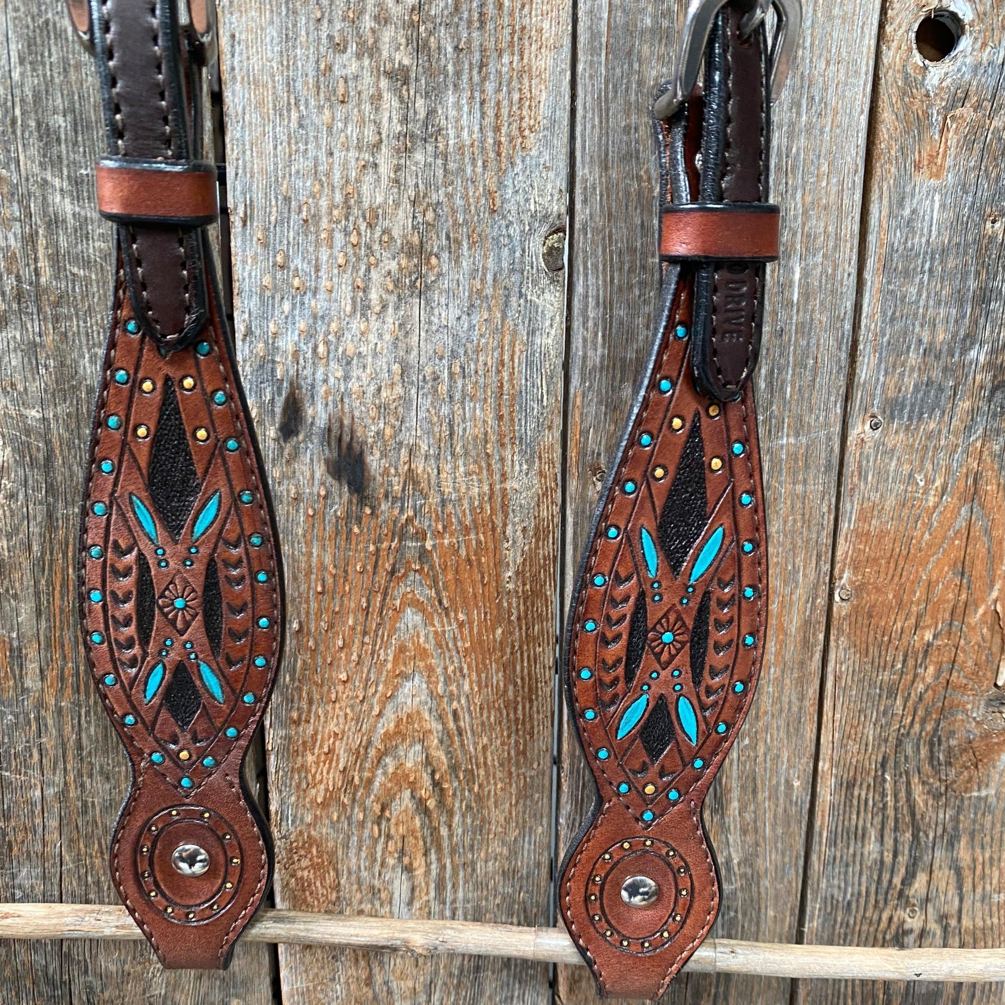 Hand Painted Two Tone One Ear Headstall/Bridle 