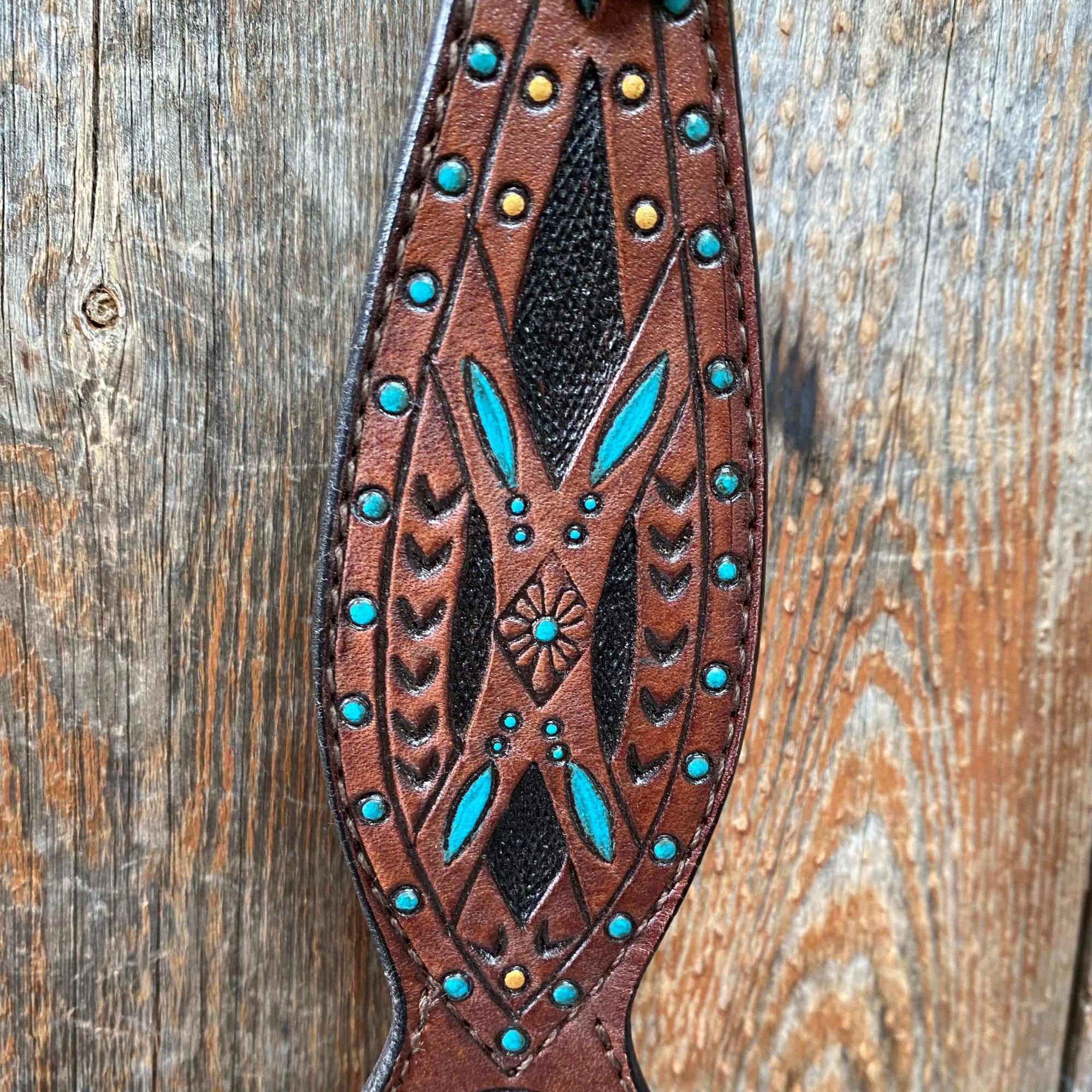 Hand Painted Two Tone One Ear Headstall/Bridle 