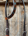 Hand Painted Two Tone One Ear Headstall/Bridle 