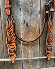 Two Tone Zebra Striped Browband Headstall/Bridle 