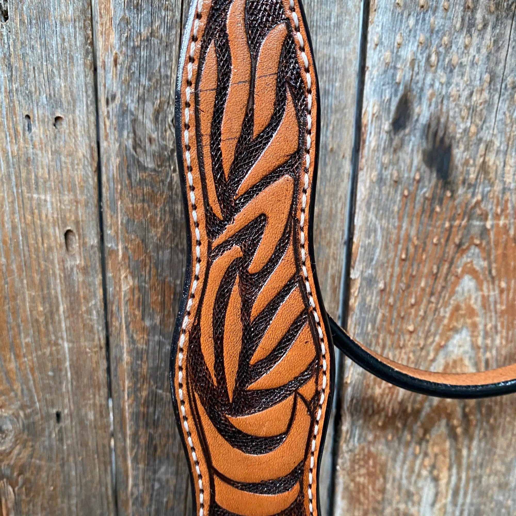 Two Tone Zebra Striped Browband Headstall/Bridle 