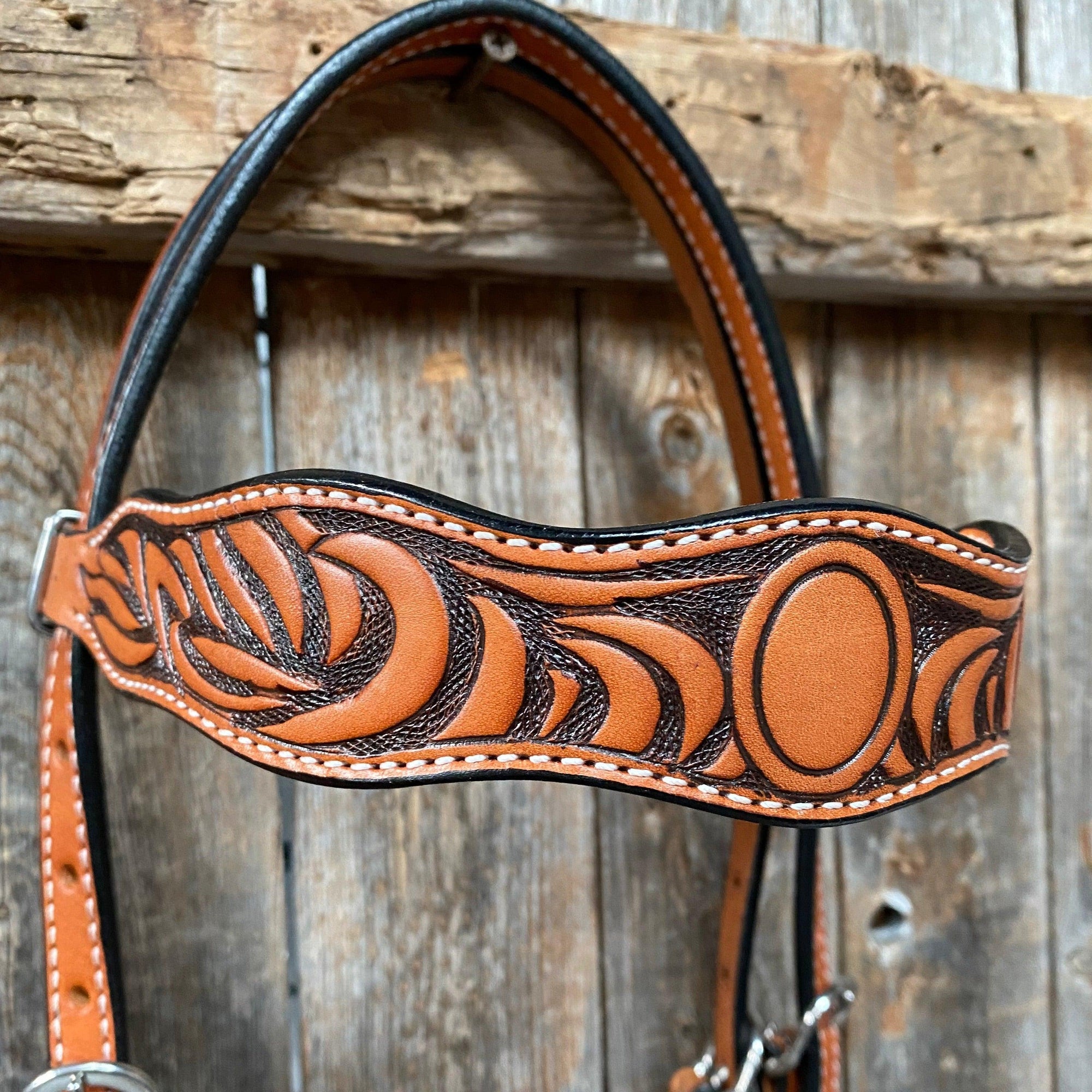 Two Tone Zebra Striped Browband Headstall/Bridle 