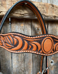 Two Tone Zebra Striped Browband Headstall/Bridle 