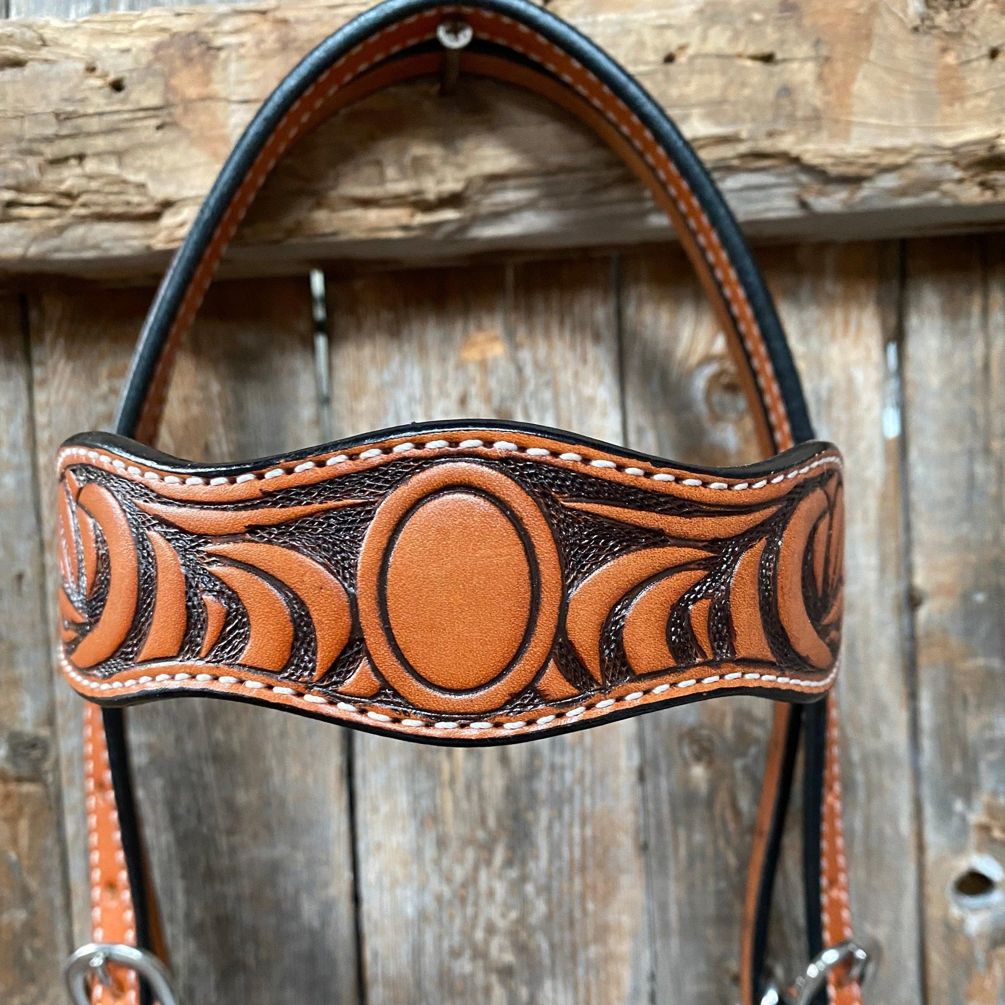 Two Tone Zebra Striped Browband Headstall/Bridle 