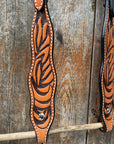 Two Tone Zebra Striped One Ear Headstall/Bridle 