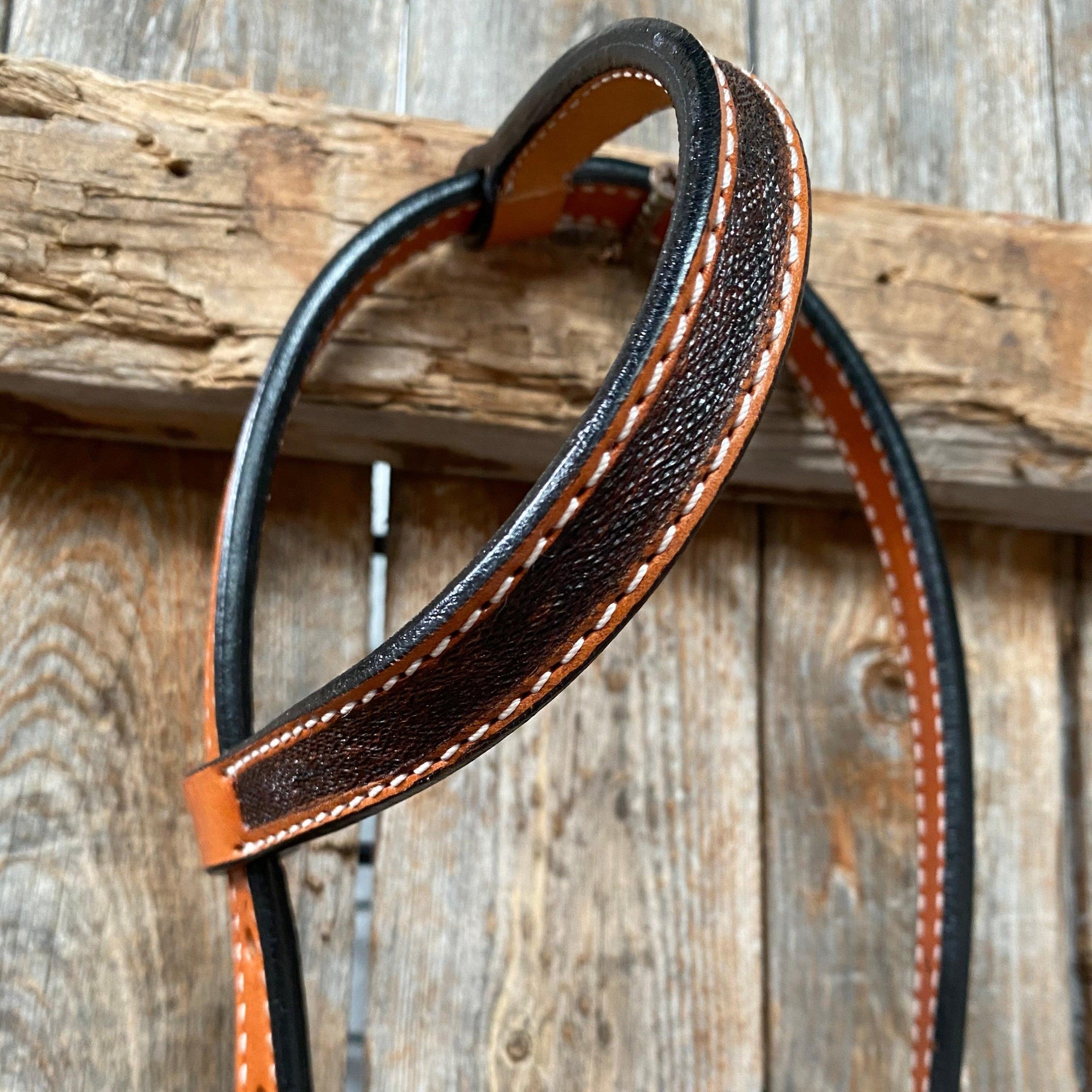 Two Tone Zebra Striped One Ear Headstall/Bridle 