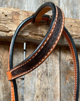 Two Tone Zebra Striped One Ear Headstall/Bridle 