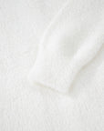 Solid Fuzzy Button-Front Cardigan