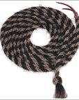 Black Light Brown 20Ft Weaver Leather Tail Hair Mecate Horse Hand Braided Reins