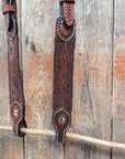 Dark Oil Braided Browband One-Ear Breast-Collar Tack Set For Western Rodeo-Performance Show