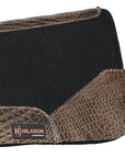 Western Wool Felt Horse Saddle Pad Dark Tan Alligator Print Leather