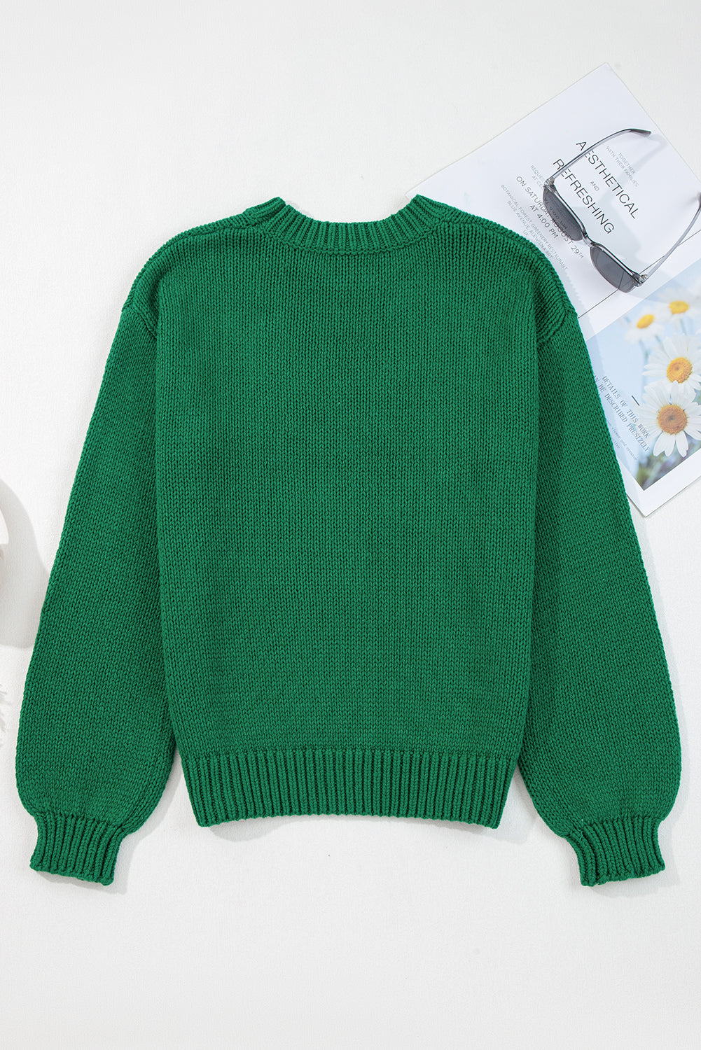Monamara Bow Graphic Christmas Sweater