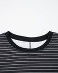 Stripe Ruffle Sleeve Crewneck T-Shirt Mini Dress