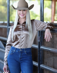 CHOCOLATE SATIN PERFORMANCE RODEO SHIRT