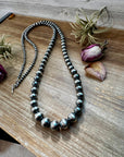 NFR Collection Necklace – Graduated Sterling Silver Pearls 6mm to 16mm 51”