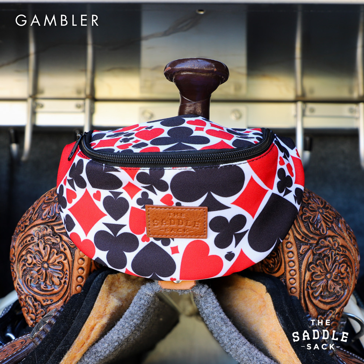 Compact Clip On Saddle Bag With Zipper Closure