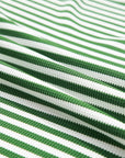 Green Stripe Exposed Seam Patchwork Plus Size Thermal Top
