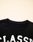 CLASSY UNTIL KICKOFF Patch Game Day Sweatshirt