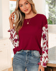 Floral Patchwork Long Sleeve Top