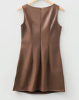 Vegan Leather Sleeveless Mini Dress