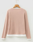 Faux Two-Piece Patchwork Long Sleeve Top
