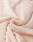 Bow Tie Pearl Embellished Dolman Short Sleeve Sweater