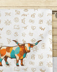 Set of 4 Minimalistic Cowboy Western Cattle Brands Kitchen Towels Made in America