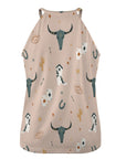 Baha Ranch Cow Skull Western Tank Top