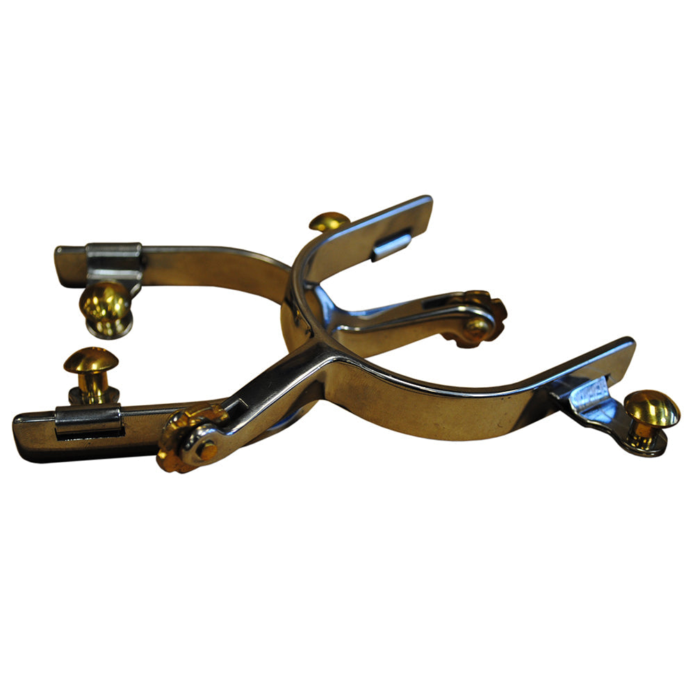Stainless Steel Ladies All Around Spurs With Solid Brass Rosebud Rowels