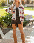 Western Aztec Corduroy Patchwork Pocketed Shacket