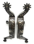 AJ Tack Men's Longhorn Floral Show Spurs