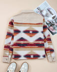 Western Aztec Corduroy Patchwork Pocketed Shacket